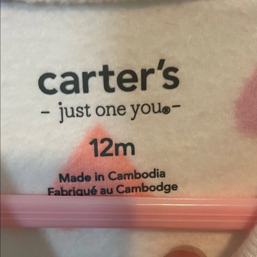Bundle of 3 Carter's 12m Fleece Footie Pajamas